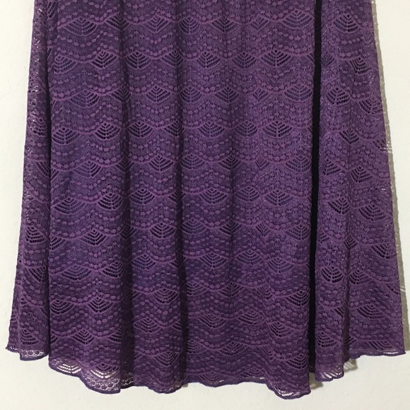 LuLaRoe Lola Purple Lace Aline Skirt Sz XL - Picture 6 of 8